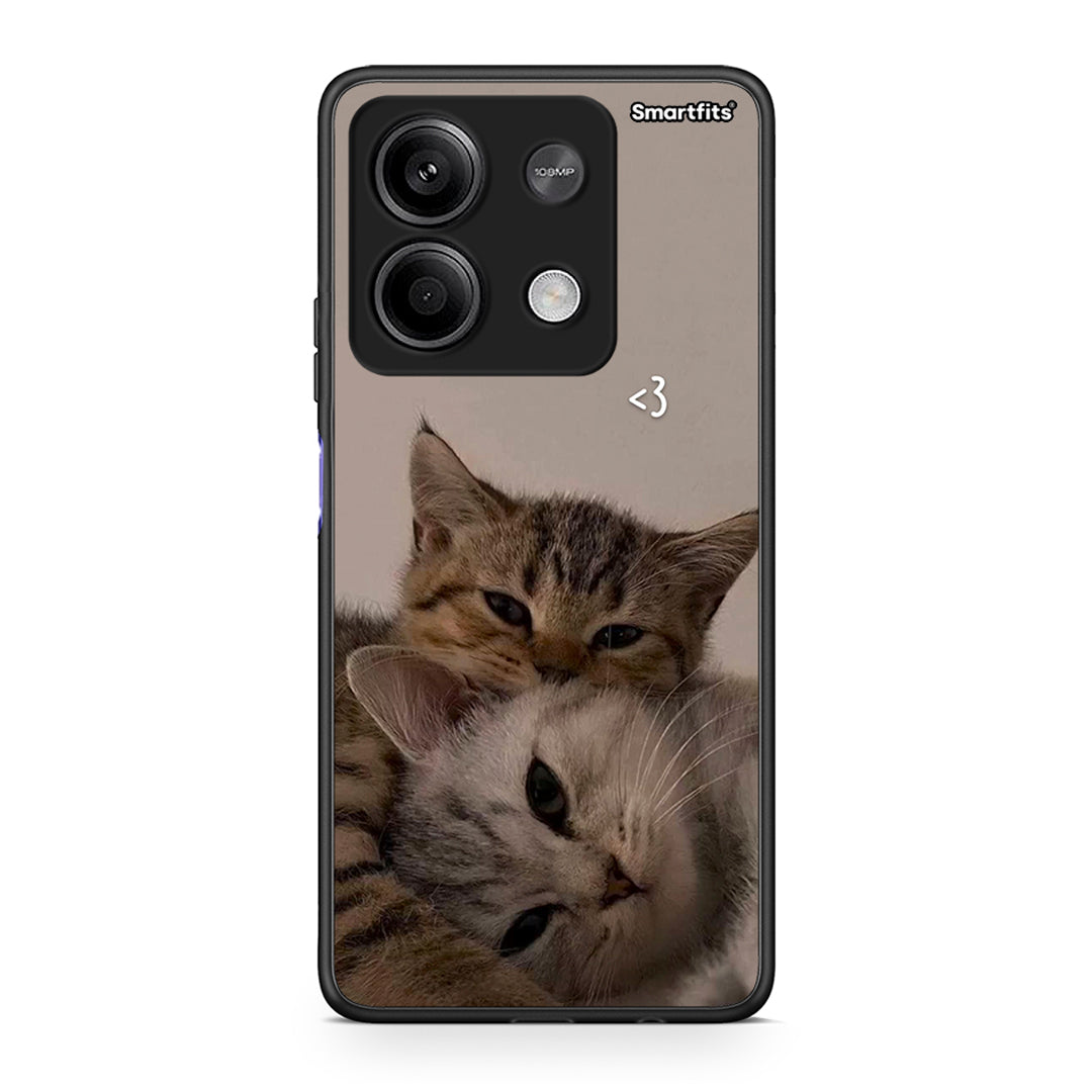 Xiaomi Redmi Note 13 5G Cats In Love Θήκη από τη Smartfits με σχέδιο στο πίσω μέρος και μαύρο περίβλημα | Smartphone case with colorful back and black bezels by Smartfits