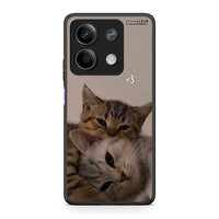 Thumbnail for Xiaomi Redmi Note 13 5G Cats In Love Θήκη από τη Smartfits με σχέδιο στο πίσω μέρος και μαύρο περίβλημα | Smartphone case with colorful back and black bezels by Smartfits
