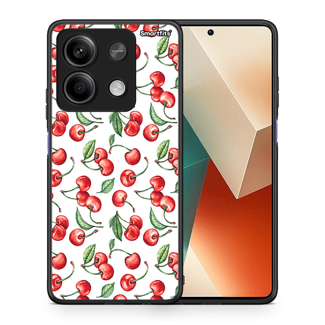 Θήκη Xiaomi Redmi Note 13 5G Cherry Summer από τη Smartfits με σχέδιο στο πίσω μέρος και μαύρο περίβλημα | Xiaomi Redmi Note 13 5G Cherry Summer case with colorful back and black bezels