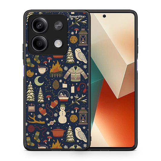 Θήκη Xiaomi Redmi Note 13 5G Christmas Elements από τη Smartfits με σχέδιο στο πίσω μέρος και μαύρο περίβλημα | Xiaomi Redmi Note 13 5G Christmas Elements case with colorful back and black bezels