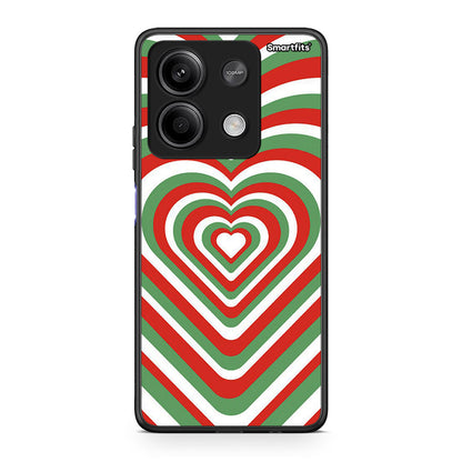 Xiaomi Redmi Note 13 5G Christmas Hearts θήκη από τη Smartfits με σχέδιο στο πίσω μέρος και μαύρο περίβλημα | Smartphone case with colorful back and black bezels by Smartfits