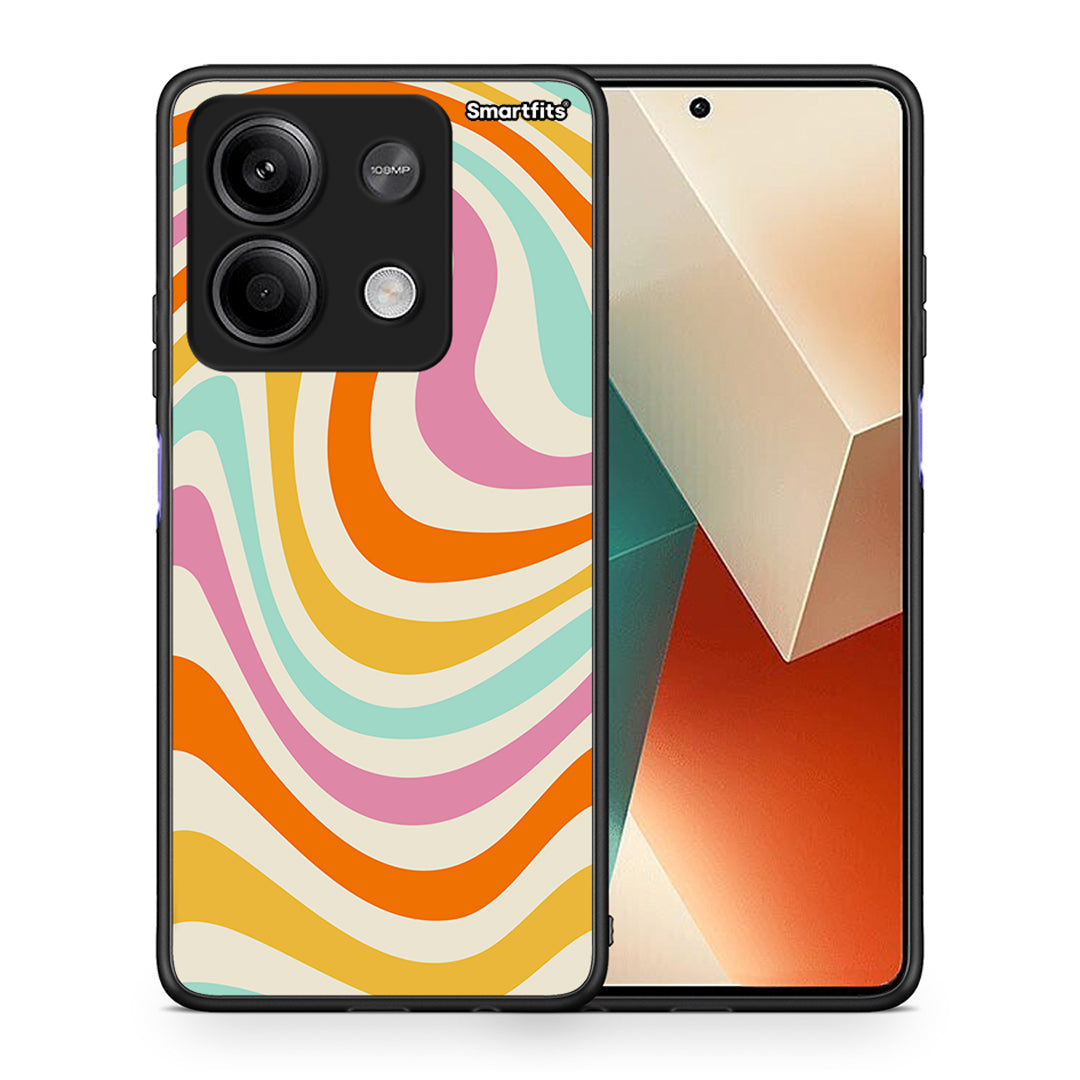 Θήκη Xiaomi Redmi Note 13 5G Colourful Waves από τη Smartfits με σχέδιο στο πίσω μέρος και μαύρο περίβλημα | Xiaomi Redmi Note 13 5G Colourful Waves case with colorful back and black bezels