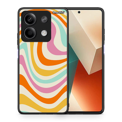 Θήκη Xiaomi Redmi Note 13 5G Colourful Waves από τη Smartfits με σχέδιο στο πίσω μέρος και μαύρο περίβλημα | Xiaomi Redmi Note 13 5G Colourful Waves case with colorful back and black bezels