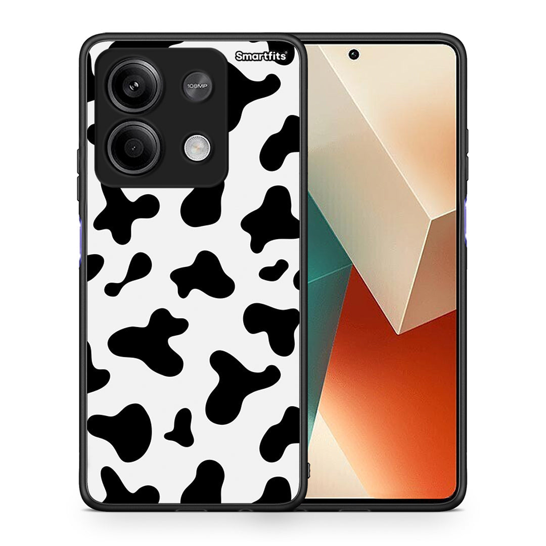 Θήκη Xiaomi Redmi Note 13 5G Cow Print από τη Smartfits με σχέδιο στο πίσω μέρος και μαύρο περίβλημα | Xiaomi Redmi Note 13 5G Cow Print case with colorful back and black bezels