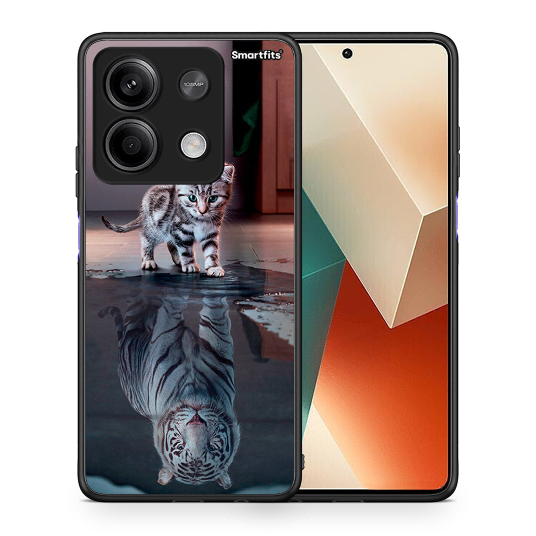 Θήκη Xiaomi Redmi Note 13 5G Tiger Cute από τη Smartfits με σχέδιο στο πίσω μέρος και μαύρο περίβλημα | Xiaomi Redmi Note 13 5G Tiger Cute case with colorful back and black bezels