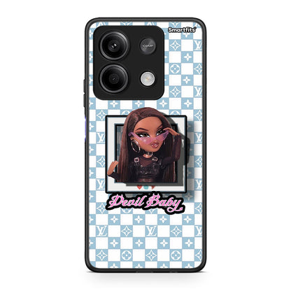 Xiaomi Redmi Note 13 5G Devil Baby Θήκη Αγίου Βαλεντίνου από τη Smartfits με σχέδιο στο πίσω μέρος και μαύρο περίβλημα | Smartphone case with colorful back and black bezels by Smartfits