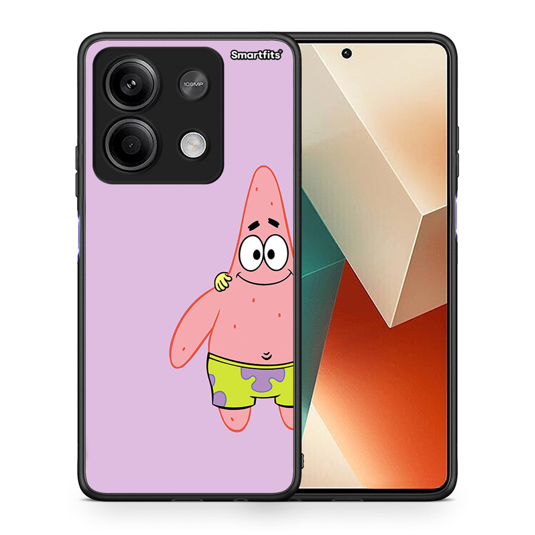 Θήκη Xiaomi Redmi Note 13 5G Friends Patrick από τη Smartfits με σχέδιο στο πίσω μέρος και μαύρο περίβλημα | Xiaomi Redmi Note 13 5G Friends Patrick case with colorful back and black bezels