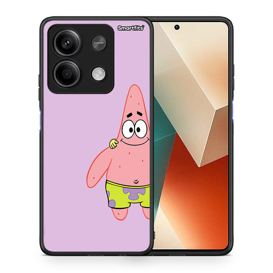 Θήκη Xiaomi Redmi Note 13 5G Friends Patrick από τη Smartfits με σχέδιο στο πίσω μέρος και μαύρο περίβλημα | Xiaomi Redmi Note 13 5G Friends Patrick case with colorful back and black bezels