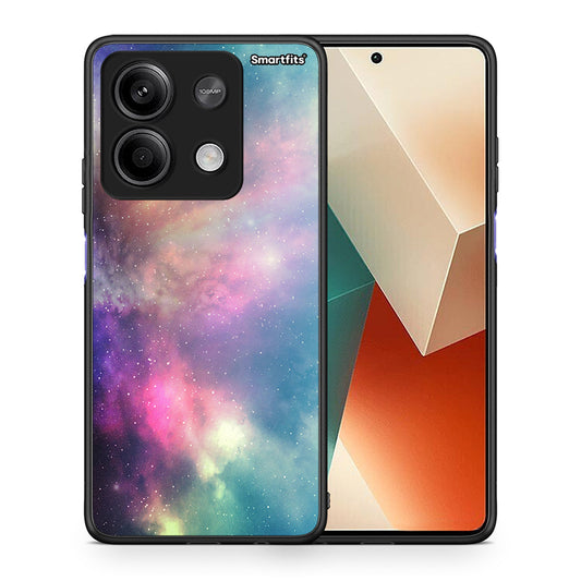 Θήκη Xiaomi Redmi Note 13 5G Rainbow Galaxy από τη Smartfits με σχέδιο στο πίσω μέρος και μαύρο περίβλημα | Xiaomi Redmi Note 13 5G Rainbow Galaxy case with colorful back and black bezels