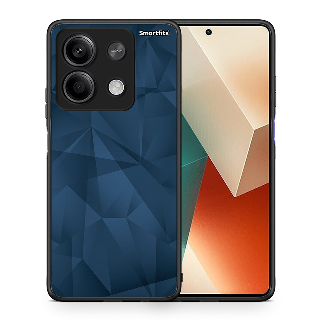 Θήκη Xiaomi Redmi Note 13 5G Blue Abstract Geometric από τη Smartfits με σχέδιο στο πίσω μέρος και μαύρο περίβλημα | Xiaomi Redmi Note 13 5G Blue Abstract Geometric case with colorful back and black bezels