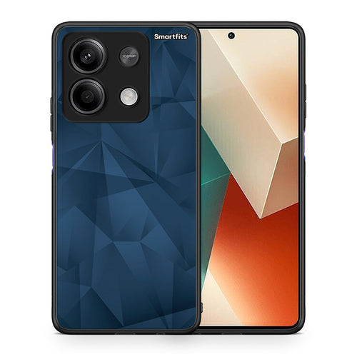 Θήκη Xiaomi Redmi Note 13 5G Blue Abstract Geometric από τη Smartfits με σχέδιο στο πίσω μέρος και μαύρο περίβλημα | Xiaomi Redmi Note 13 5G Blue Abstract Geometric case with colorful back and black bezels