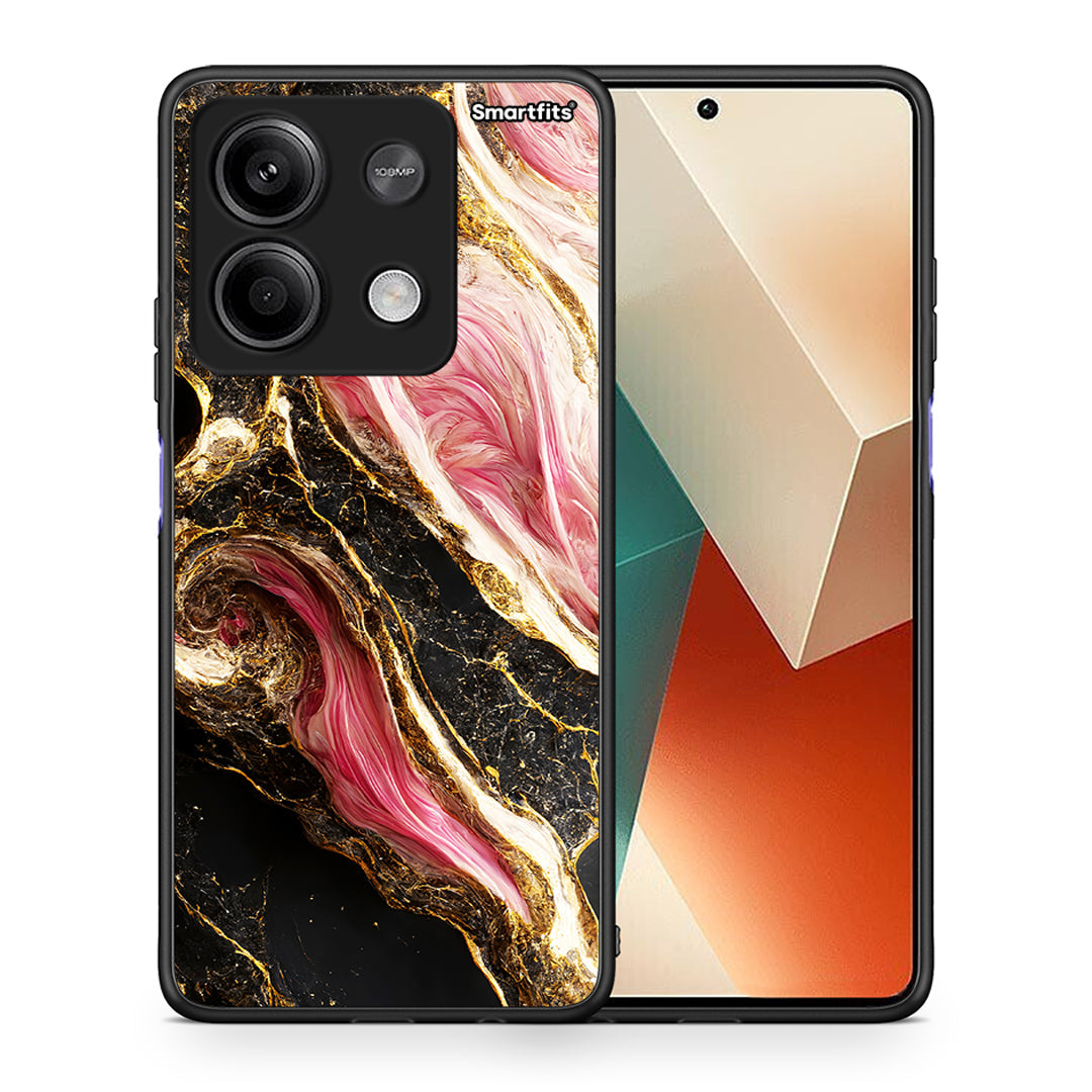 Θήκη Xiaomi Redmi Note 13 5G Glamorous Pink Marble από τη Smartfits με σχέδιο στο πίσω μέρος και μαύρο περίβλημα | Xiaomi Redmi Note 13 5G Glamorous Pink Marble case with colorful back and black bezels