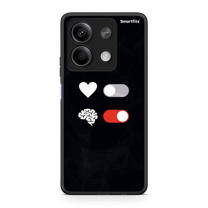 Xiaomi Redmi Note 13 5G Heart Vs Brain Θήκη Αγίου Βαλεντίνου από τη Smartfits με σχέδιο στο πίσω μέρος και μαύρο περίβλημα | Smartphone case with colorful back and black bezels by Smartfits