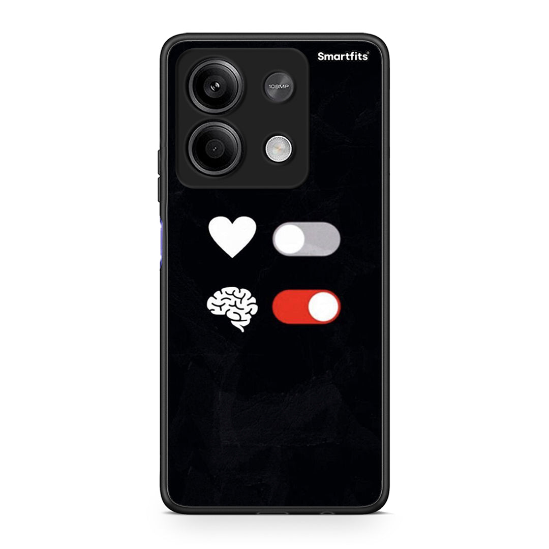 Xiaomi Redmi Note 13 5G Heart Vs Brain Θήκη Αγίου Βαλεντίνου από τη Smartfits με σχέδιο στο πίσω μέρος και μαύρο περίβλημα | Smartphone case with colorful back and black bezels by Smartfits