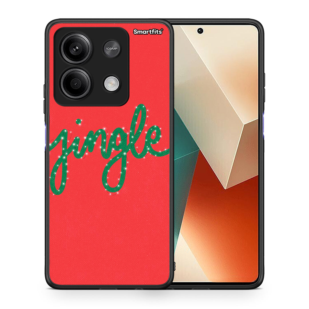 Θήκη Xiaomi Redmi Note 13 5G Jingle Xmas από τη Smartfits με σχέδιο στο πίσω μέρος και μαύρο περίβλημα | Xiaomi Redmi Note 13 5G Jingle Xmas case with colorful back and black bezels
