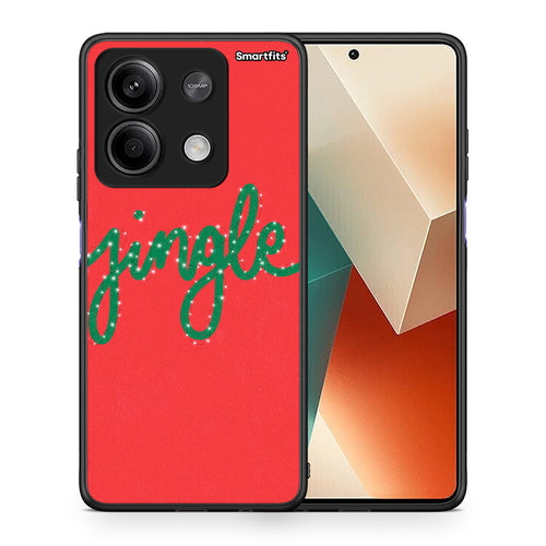 Θήκη Xiaomi Redmi Note 13 5G Jingle Xmas από τη Smartfits με σχέδιο στο πίσω μέρος και μαύρο περίβλημα | Xiaomi Redmi Note 13 5G Jingle Xmas case with colorful back and black bezels