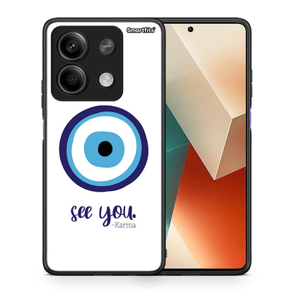 Θήκη Xiaomi Redmi Note 13 5G Karma Says από τη Smartfits με σχέδιο στο πίσω μέρος και μαύρο περίβλημα | Xiaomi Redmi Note 13 5G Karma Says case with colorful back and black bezels