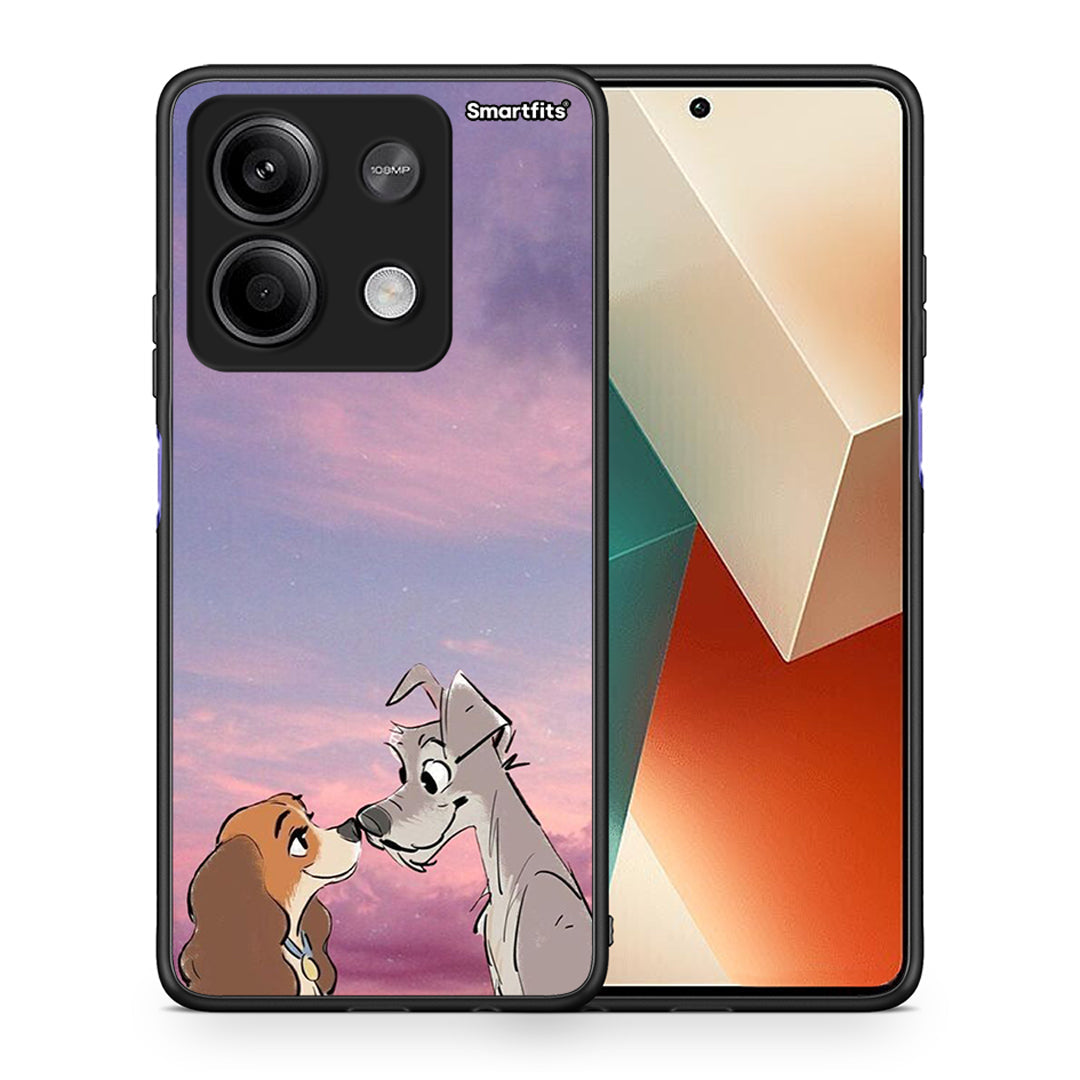 Θήκη Xiaomi Redmi Note 13 5G Lady And Tramp από τη Smartfits με σχέδιο στο πίσω μέρος και μαύρο περίβλημα | Xiaomi Redmi Note 13 5G Lady And Tramp case with colorful back and black bezels
