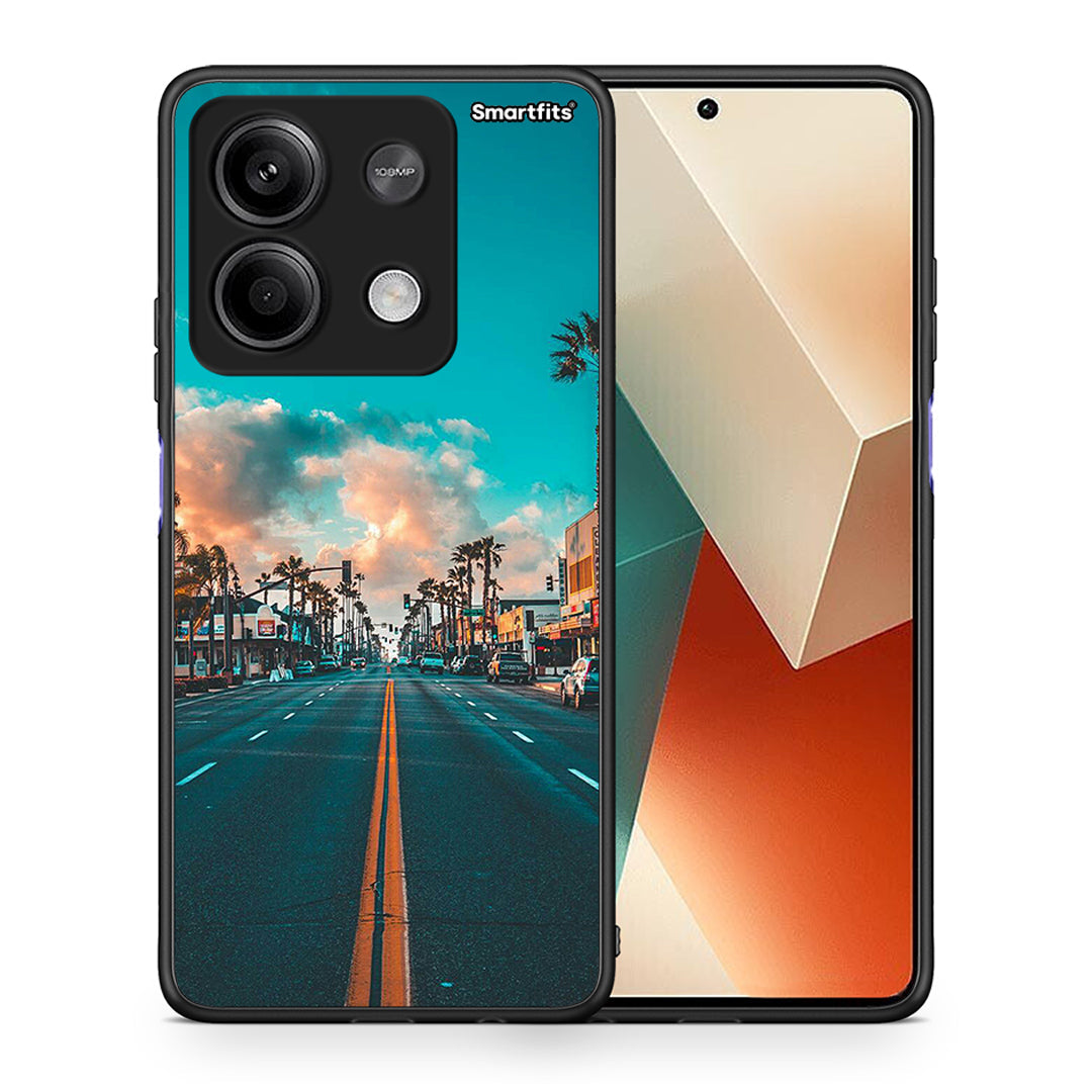 Θήκη Xiaomi Redmi Note 13 5G City Landscape από τη Smartfits με σχέδιο στο πίσω μέρος και μαύρο περίβλημα | Xiaomi Redmi Note 13 5G City Landscape case with colorful back and black bezels