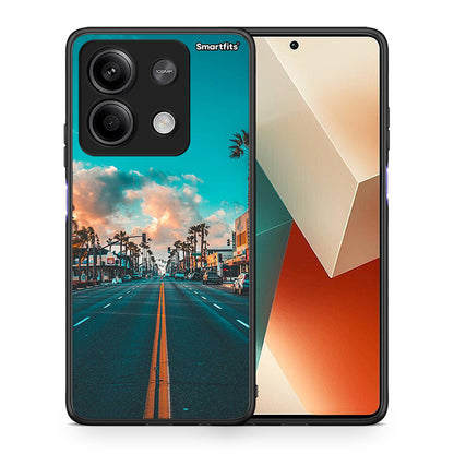 Θήκη Xiaomi Redmi Note 13 5G City Landscape από τη Smartfits με σχέδιο στο πίσω μέρος και μαύρο περίβλημα | Xiaomi Redmi Note 13 5G City Landscape case with colorful back and black bezels