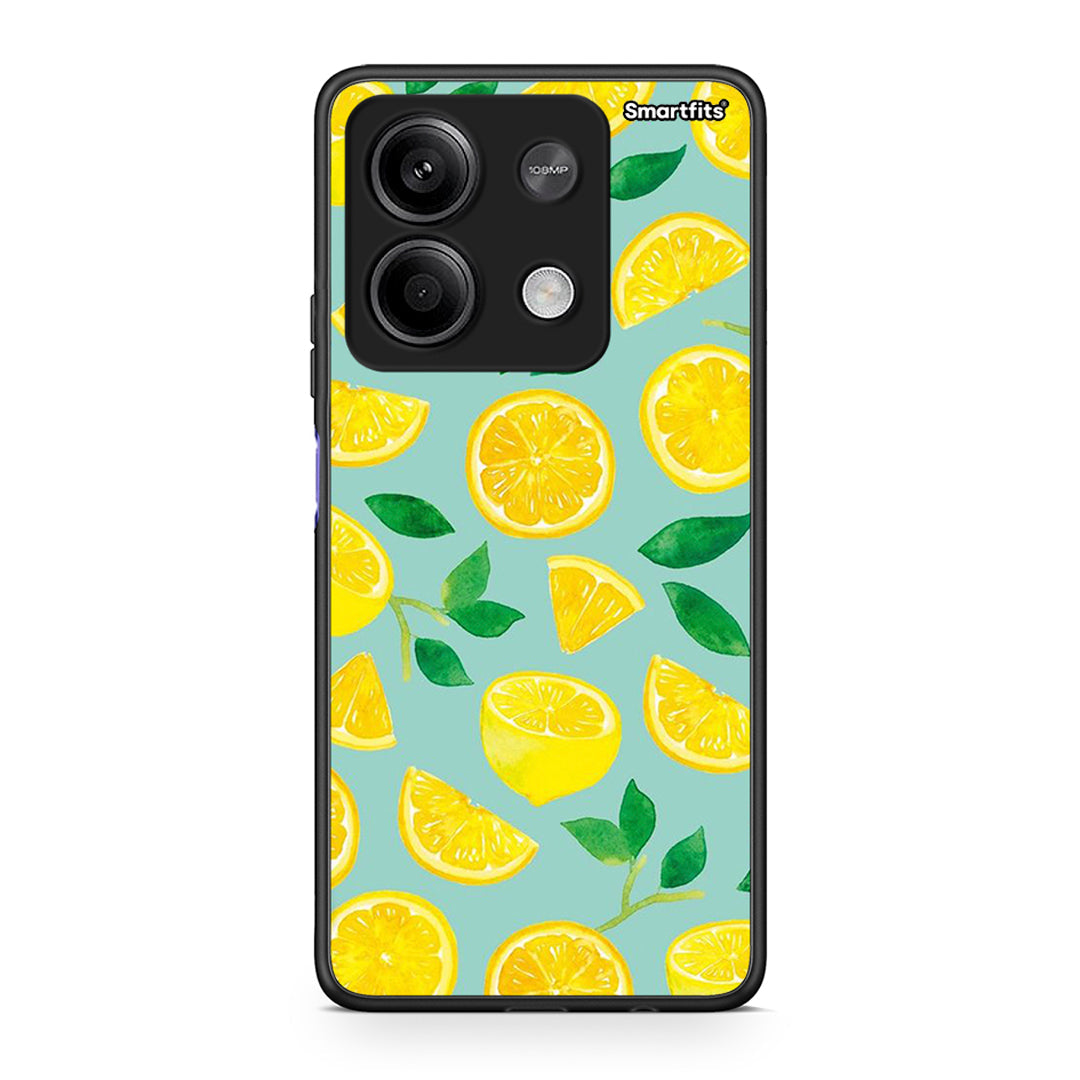 Xiaomi Redmi Note 13 5G Lemons θήκη από τη Smartfits με σχέδιο στο πίσω μέρος και μαύρο περίβλημα | Smartphone case with colorful back and black bezels by Smartfits