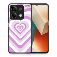 Thumbnail for Θήκη Xiaomi Redmi Note 13 5G Lilac Hearts από τη Smartfits με σχέδιο στο πίσω μέρος και μαύρο περίβλημα | Xiaomi Redmi Note 13 5G Lilac Hearts case with colorful back and black bezels