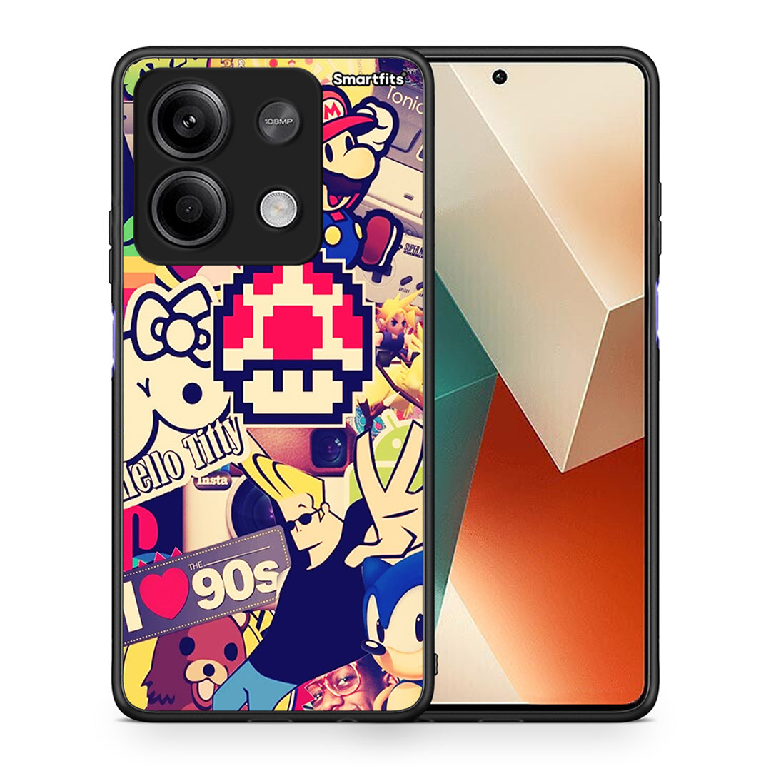 Θήκη Xiaomi Redmi Note 13 5G Love The 90s από τη Smartfits με σχέδιο στο πίσω μέρος και μαύρο περίβλημα | Xiaomi Redmi Note 13 5G Love The 90s case with colorful back and black bezels