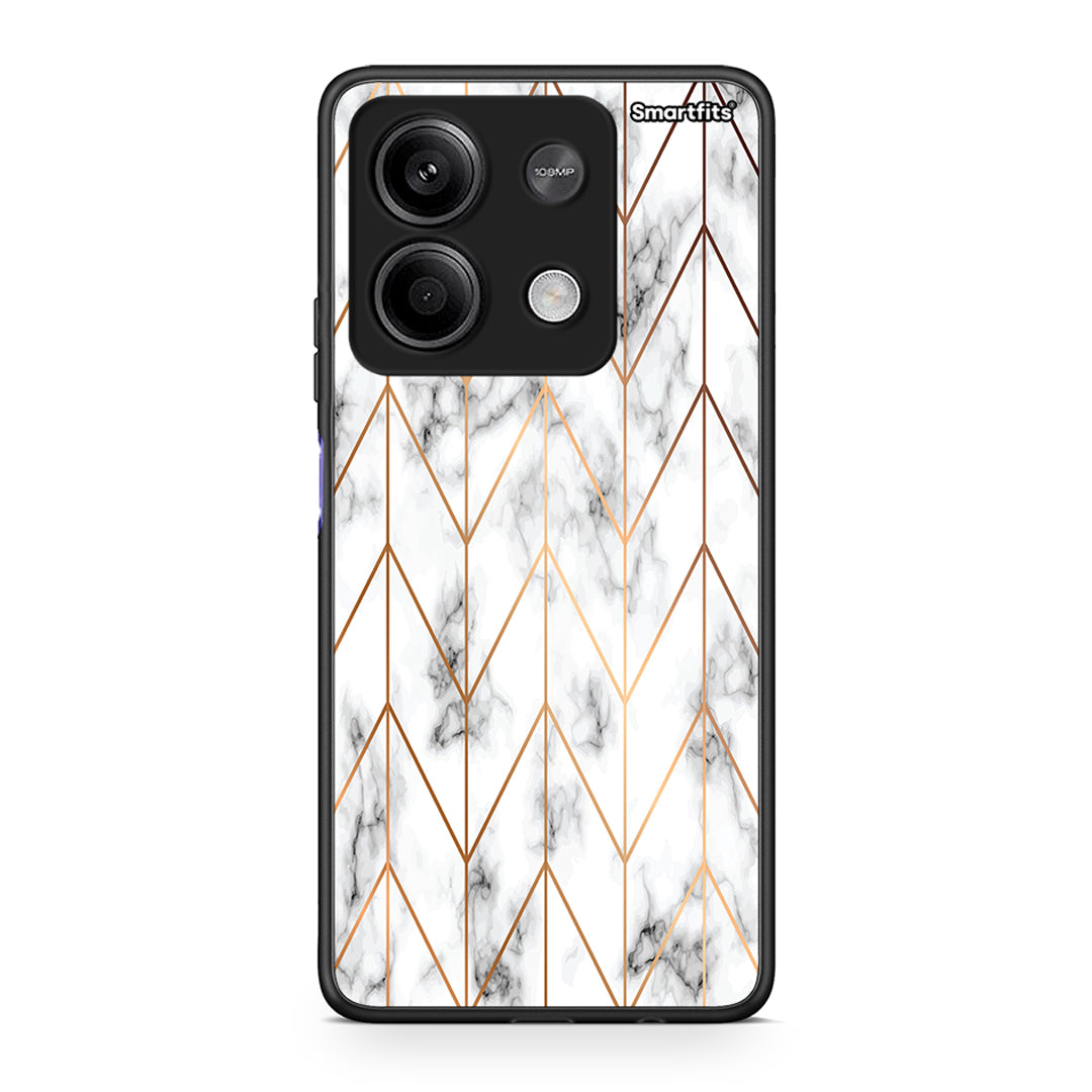 44 - Xiaomi Redmi Note 13 5G Gold Geometric Marble case, cover, bumper