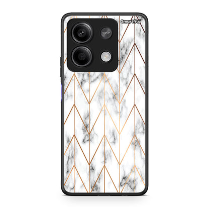 44 - Xiaomi Redmi Note 13 5G Gold Geometric Marble case, cover, bumper