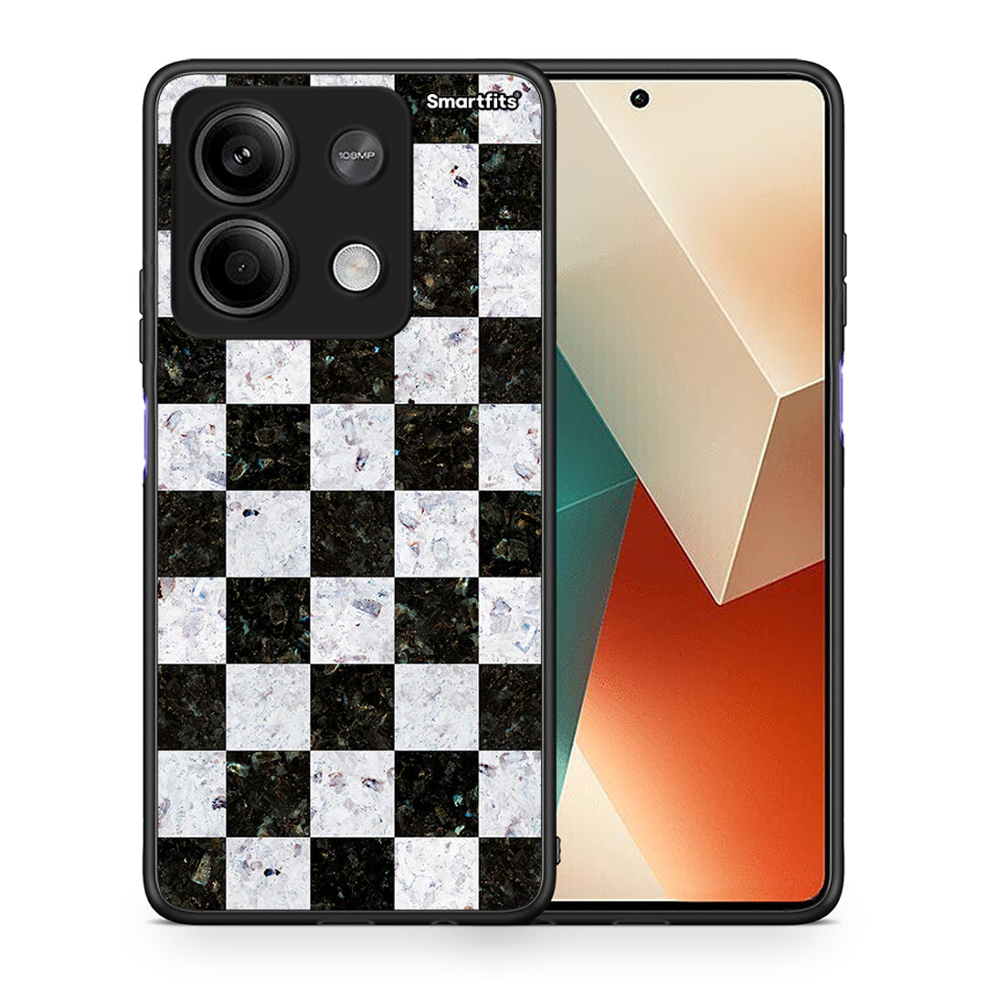 Θήκη Xiaomi Redmi Note 13 5G Square Geometric Marble από τη Smartfits με σχέδιο στο πίσω μέρος και μαύρο περίβλημα | Xiaomi Redmi Note 13 5G Square Geometric Marble case with colorful back and black bezels