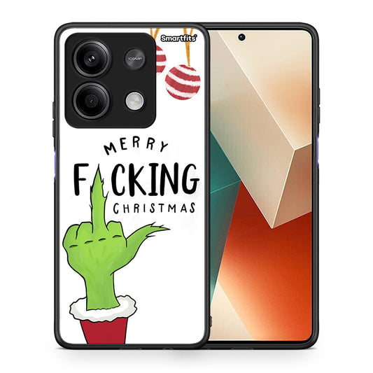 Θήκη Xiaomi Redmi Note 13 5G Merry F Xmas από τη Smartfits με σχέδιο στο πίσω μέρος και μαύρο περίβλημα | Xiaomi Redmi Note 13 5G Merry F Xmas case with colorful back and black bezels
