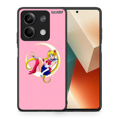 Θήκη Xiaomi Redmi Note 13 5G Moon Girl από τη Smartfits με σχέδιο στο πίσω μέρος και μαύρο περίβλημα | Xiaomi Redmi Note 13 5G Moon Girl case with colorful back and black bezels