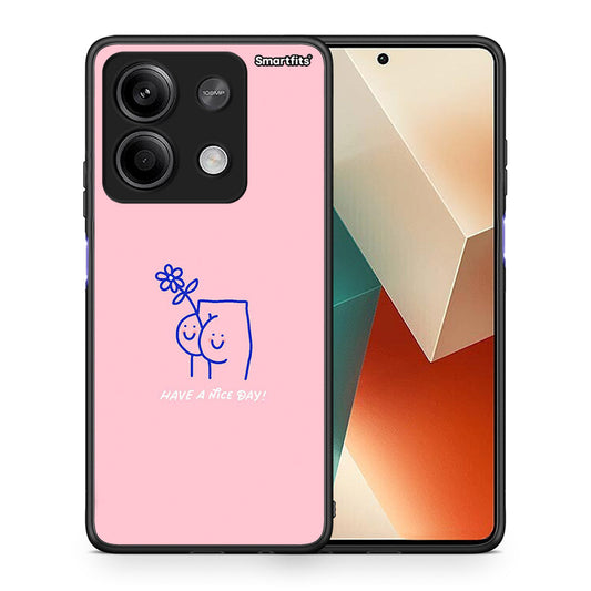 Θήκη Xiaomi Redmi Note 13 5G Nice Day από τη Smartfits με σχέδιο στο πίσω μέρος και μαύρο περίβλημα | Xiaomi Redmi Note 13 5G Nice Day case with colorful back and black bezels