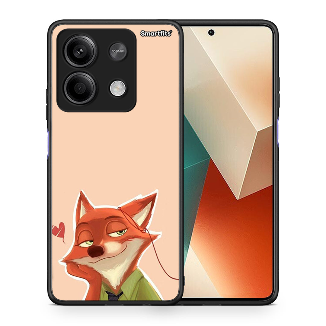 Θήκη Xiaomi Redmi Note 13 5G Nick Wilde And Judy Hopps Love 1 από τη Smartfits με σχέδιο στο πίσω μέρος και μαύρο περίβλημα | Xiaomi Redmi Note 13 5G Nick Wilde And Judy Hopps Love 1 case with colorful back and black bezels