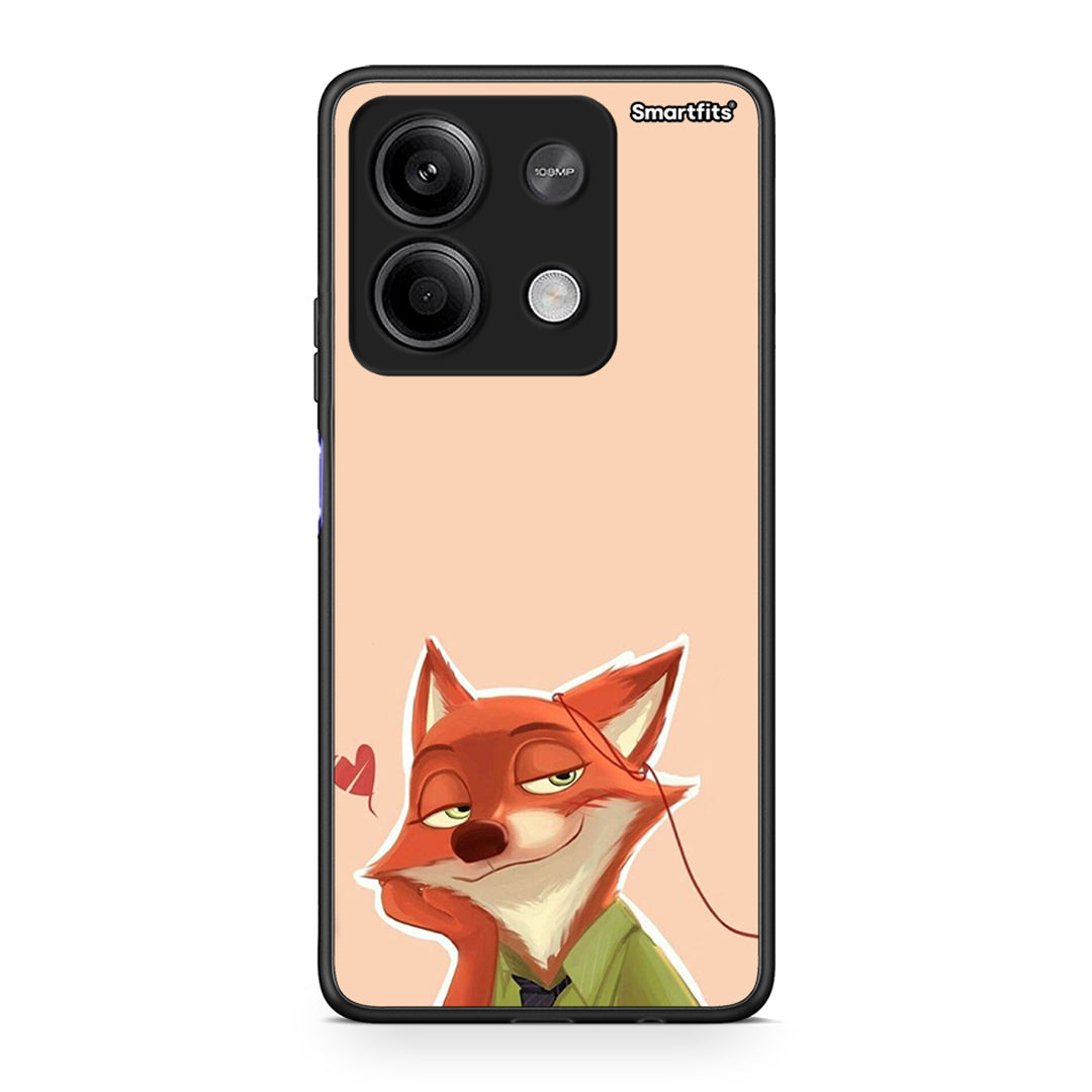 Xiaomi Redmi Note 13 5G Nick Wilde And Judy Hopps Love 1 θήκη από τη Smartfits με σχέδιο στο πίσω μέρος και μαύρο περίβλημα | Smartphone case with colorful back and black bezels by Smartfits