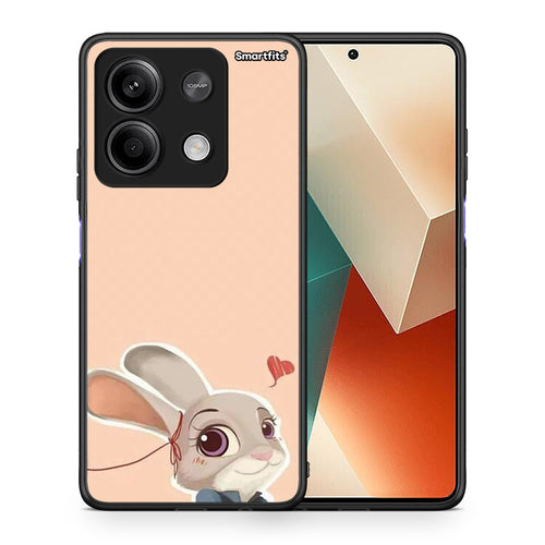 Θήκη Xiaomi Redmi Note 13 5G Nick Wilde And Judy Hopps Love 2 από τη Smartfits με σχέδιο στο πίσω μέρος και μαύρο περίβλημα | Xiaomi Redmi Note 13 5G Nick Wilde And Judy Hopps Love 2 case with colorful back and black bezels