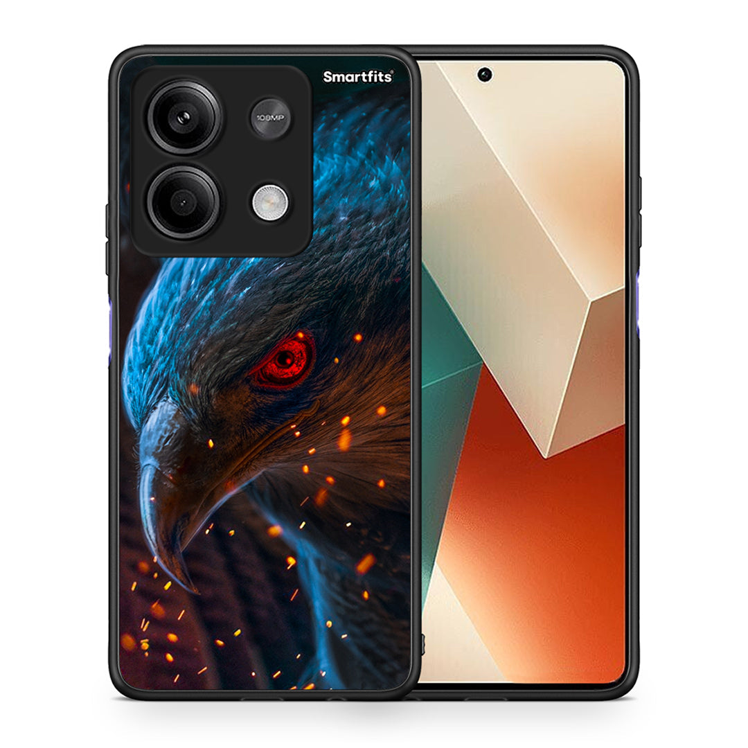 Θήκη Xiaomi Redmi Note 13 5G Eagle PopArt από τη Smartfits με σχέδιο στο πίσω μέρος και μαύρο περίβλημα | Xiaomi Redmi Note 13 5G Eagle PopArt case with colorful back and black bezels