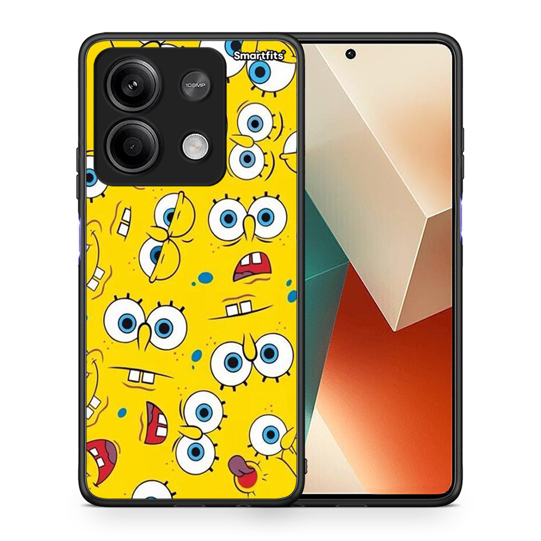 Θήκη Xiaomi Redmi Note 13 5G Sponge PopArt από τη Smartfits με σχέδιο στο πίσω μέρος και μαύρο περίβλημα | Xiaomi Redmi Note 13 5G Sponge PopArt case with colorful back and black bezels