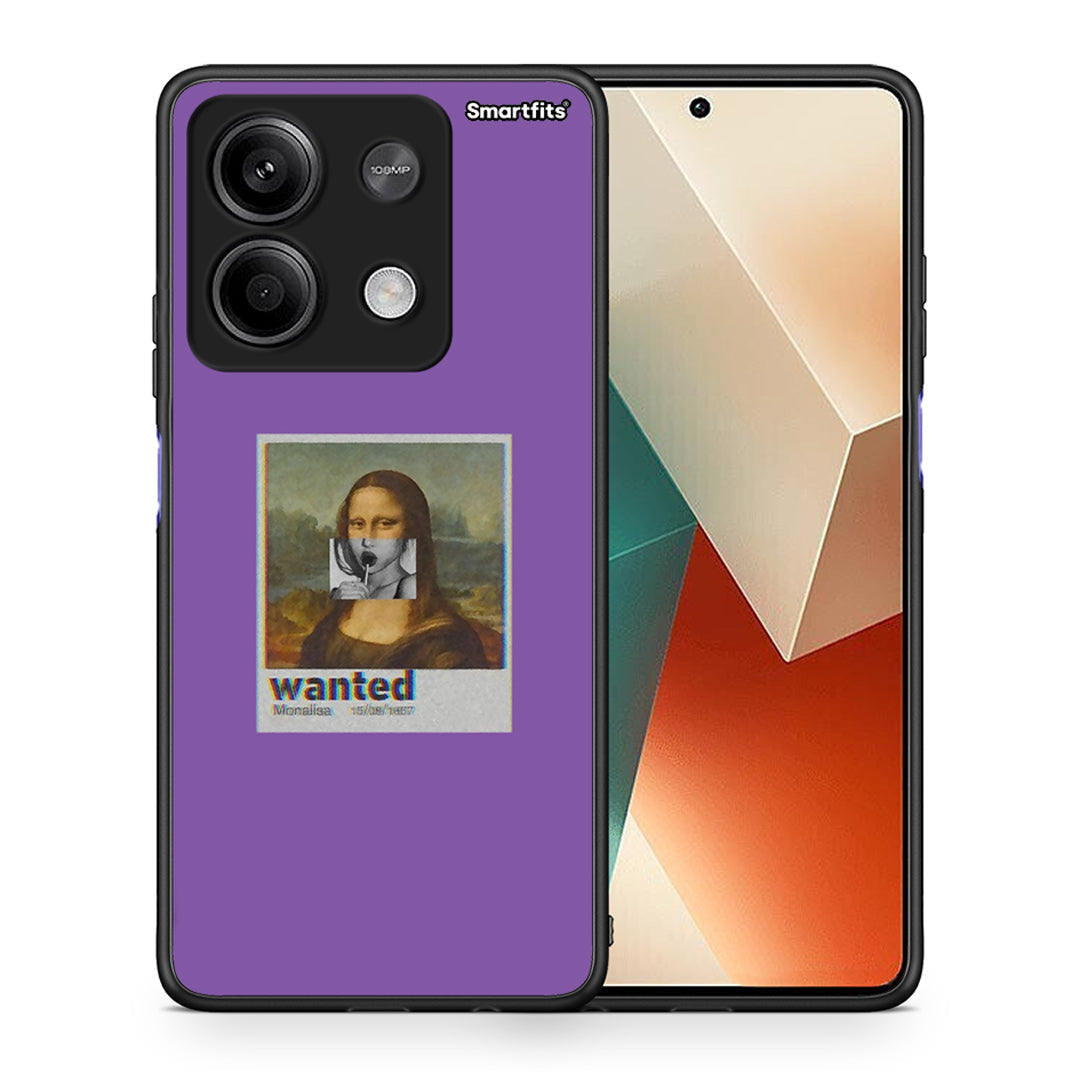 Θήκη Xiaomi Redmi Note 13 5G Monalisa Popart από τη Smartfits με σχέδιο στο πίσω μέρος και μαύρο περίβλημα | Xiaomi Redmi Note 13 5G Monalisa Popart case with colorful back and black bezels