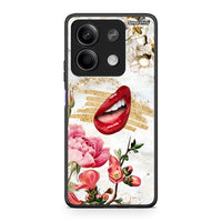 Thumbnail for Xiaomi Redmi Note 13 5G Red Lips θήκη από τη Smartfits με σχέδιο στο πίσω μέρος και μαύρο περίβλημα | Smartphone case with colorful back and black bezels by Smartfits