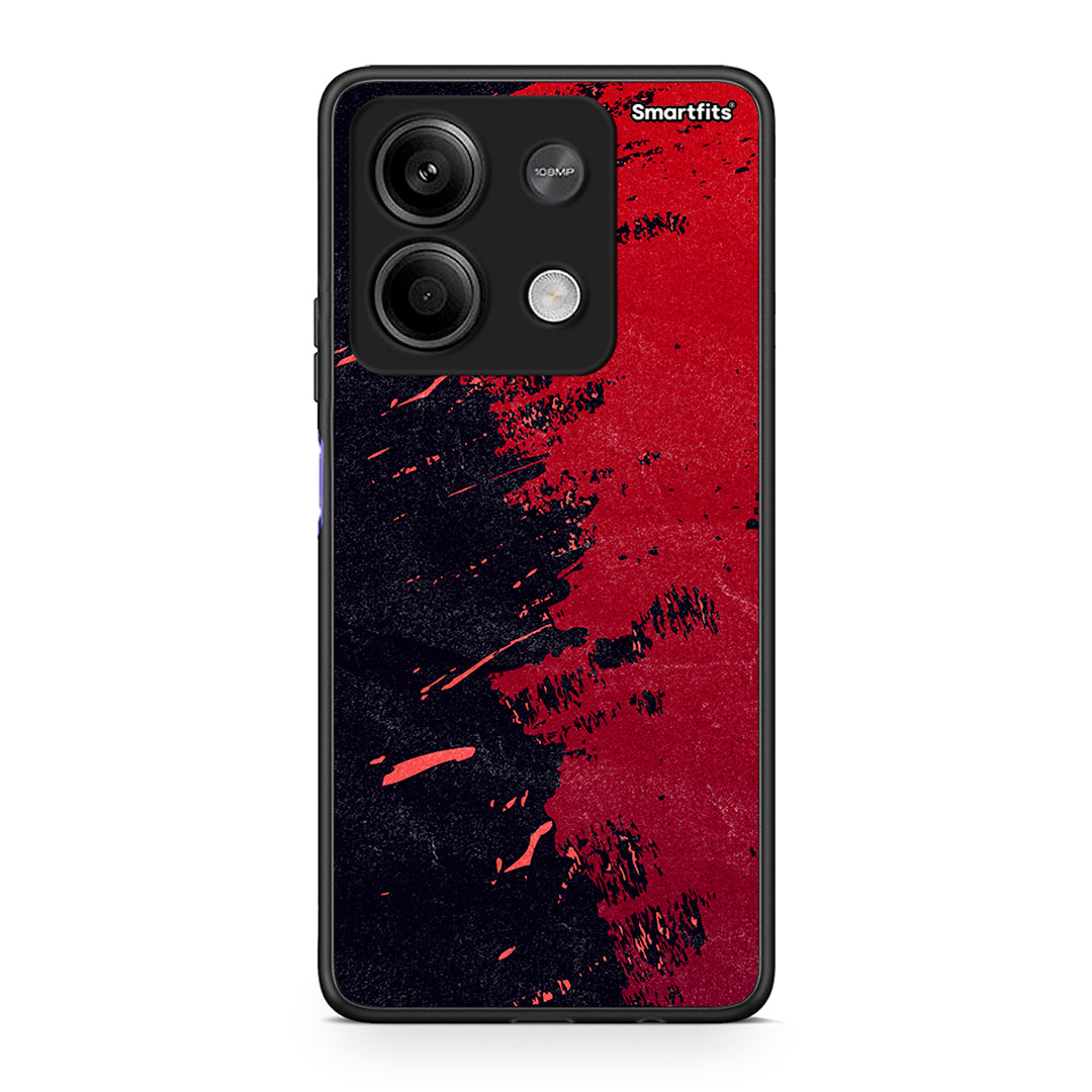 Xiaomi Redmi Note 13 5G Red Paint Θήκη Αγίου Βαλεντίνου από τη Smartfits με σχέδιο στο πίσω μέρος και μαύρο περίβλημα | Smartphone case with colorful back and black bezels by Smartfits