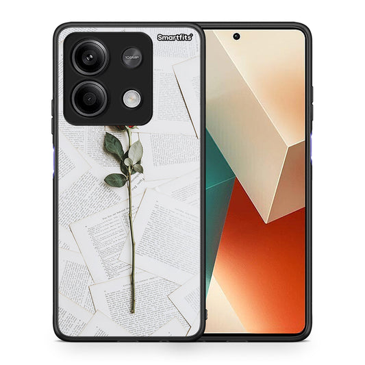 Θήκη Xiaomi Redmi Note 13 5G Red Rose από τη Smartfits με σχέδιο στο πίσω μέρος και μαύρο περίβλημα | Xiaomi Redmi Note 13 5G Red Rose case with colorful back and black bezels