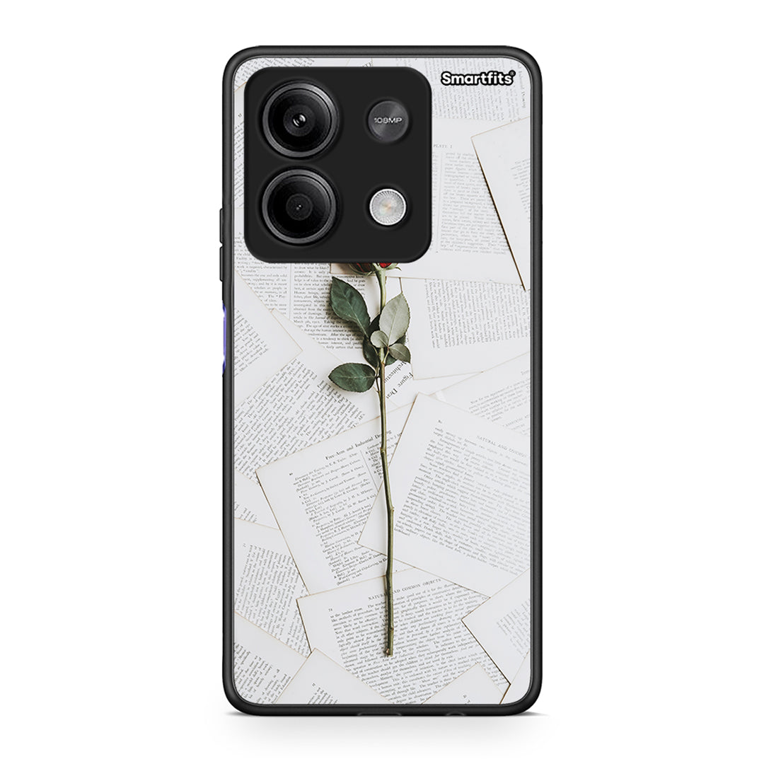 Xiaomi Redmi Note 13 5G Red Rose θήκη από τη Smartfits με σχέδιο στο πίσω μέρος και μαύρο περίβλημα | Smartphone case with colorful back and black bezels by Smartfits