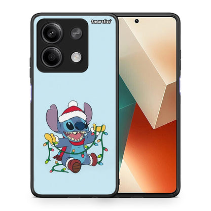 Θήκη Xiaomi Redmi Note 13 5G Santa Stich από τη Smartfits με σχέδιο στο πίσω μέρος και μαύρο περίβλημα | Xiaomi Redmi Note 13 5G Santa Stich case with colorful back and black bezels