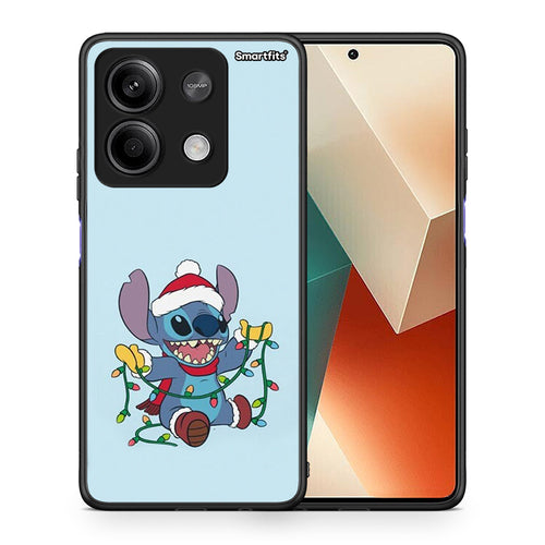 Θήκη Xiaomi Redmi Note 13 5G Santa Stich από τη Smartfits με σχέδιο στο πίσω μέρος και μαύρο περίβλημα | Xiaomi Redmi Note 13 5G Santa Stich case with colorful back and black bezels