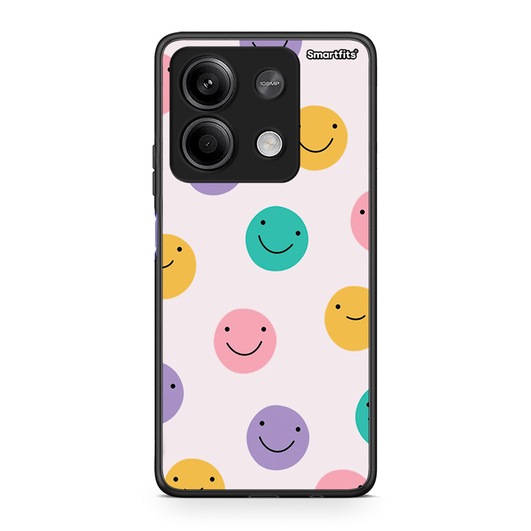Xiaomi Redmi Note 13 5G Smiley Faces θήκη από τη Smartfits με σχέδιο στο πίσω μέρος και μαύρο περίβλημα | Smartphone case with colorful back and black bezels by Smartfits