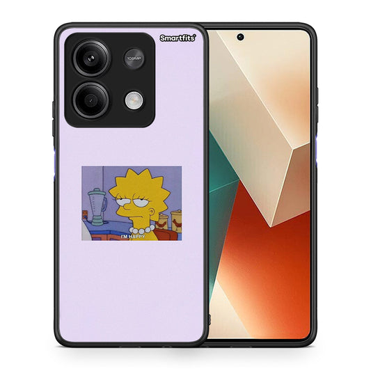 Θήκη Xiaomi Redmi Note 13 5G So Happy από τη Smartfits με σχέδιο στο πίσω μέρος και μαύρο περίβλημα | Xiaomi Redmi Note 13 5G So Happy case with colorful back and black bezels