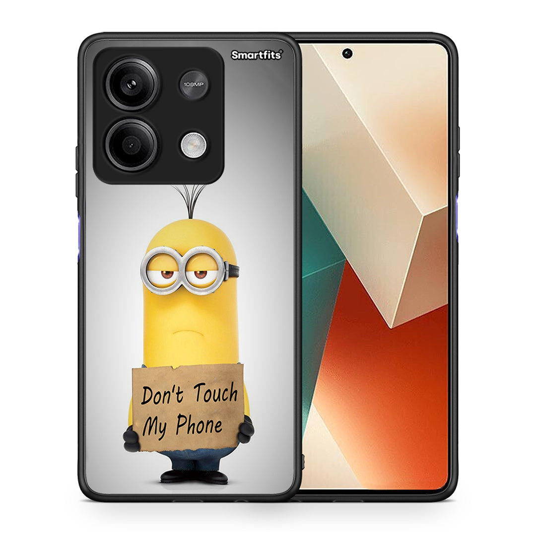 Θήκη Xiaomi Redmi Note 13 5G Minion Text από τη Smartfits με σχέδιο στο πίσω μέρος και μαύρο περίβλημα | Xiaomi Redmi Note 13 5G Minion Text case with colorful back and black bezels