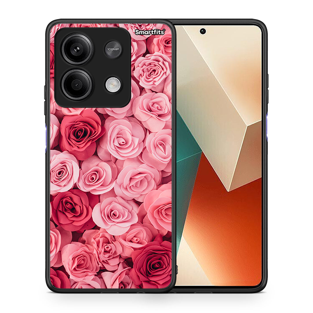 Θήκη Xiaomi Redmi Note 13 5G RoseGarden Valentine από τη Smartfits με σχέδιο στο πίσω μέρος και μαύρο περίβλημα | Xiaomi Redmi Note 13 5G RoseGarden Valentine case with colorful back and black bezels