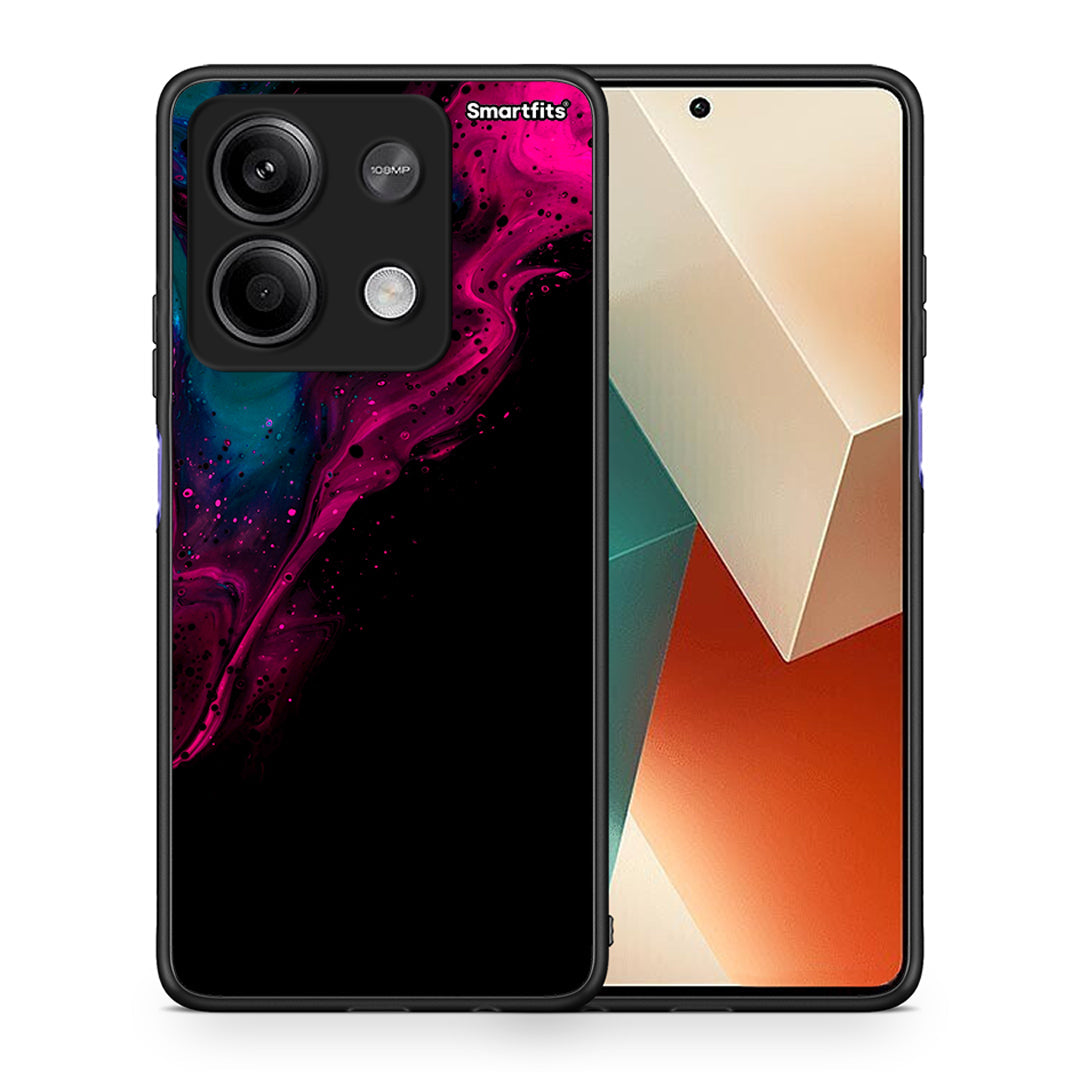 Θήκη Xiaomi Redmi Note 13 5G Pink Black Watercolor από τη Smartfits με σχέδιο στο πίσω μέρος και μαύρο περίβλημα | Xiaomi Redmi Note 13 5G Pink Black Watercolor case with colorful back and black bezels